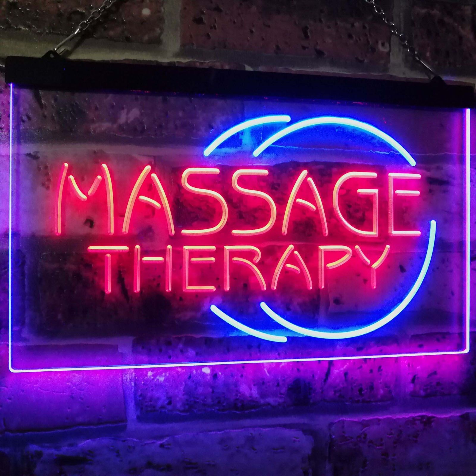 Massage Therapy Indoor Bar Dual Color Led Neon Sign